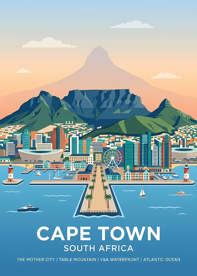Cape Town Skyline with Table Mountain