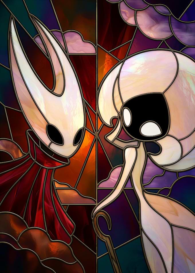 Hollow Knight Silksong Stained Glass Art