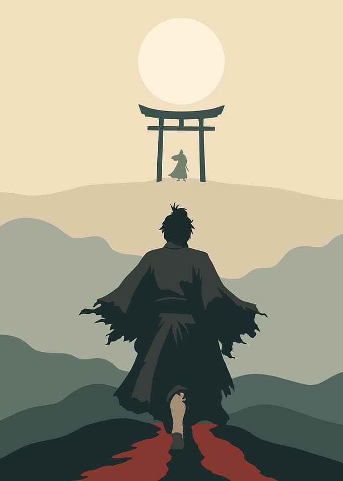 Samurai Confrontation at Torii Gate