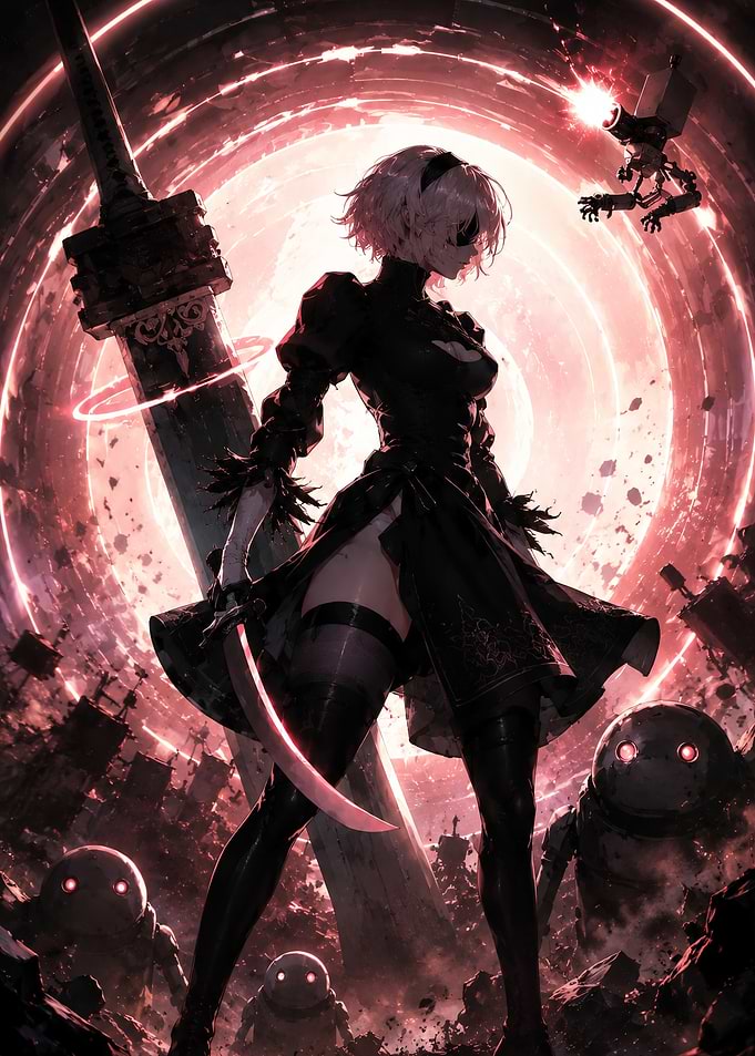 2B with Sword