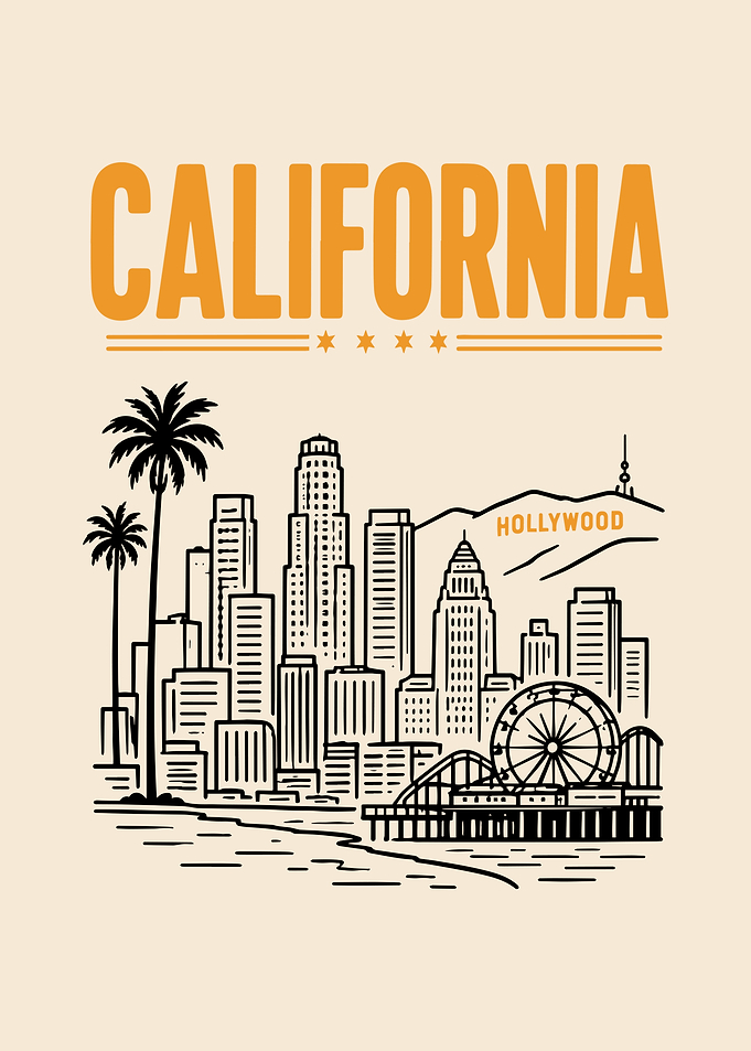 California Skyline with Hollywood Sign