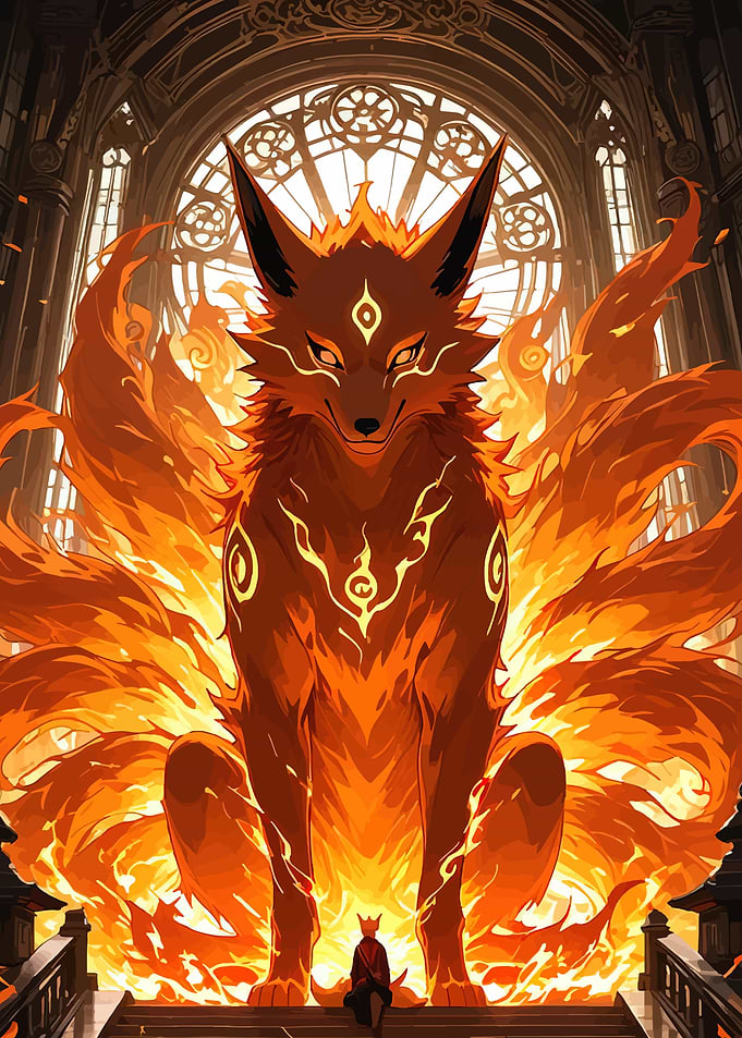 Fiery Nine-Tailed Fox Spirit