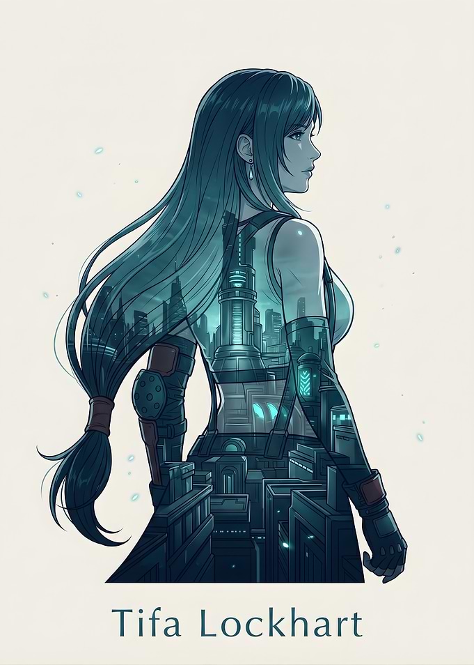 Final Fantasy Tifa Lockhart Minimalist Art