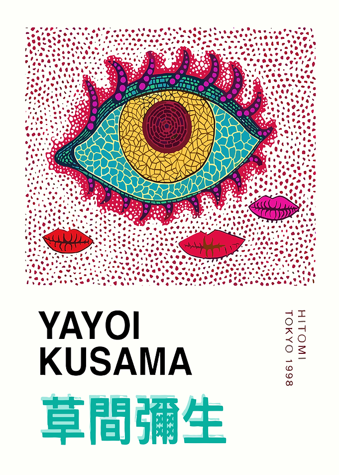 Yayoi Kusama Eye and Lips Art