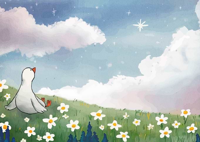 Goose looking at a star
