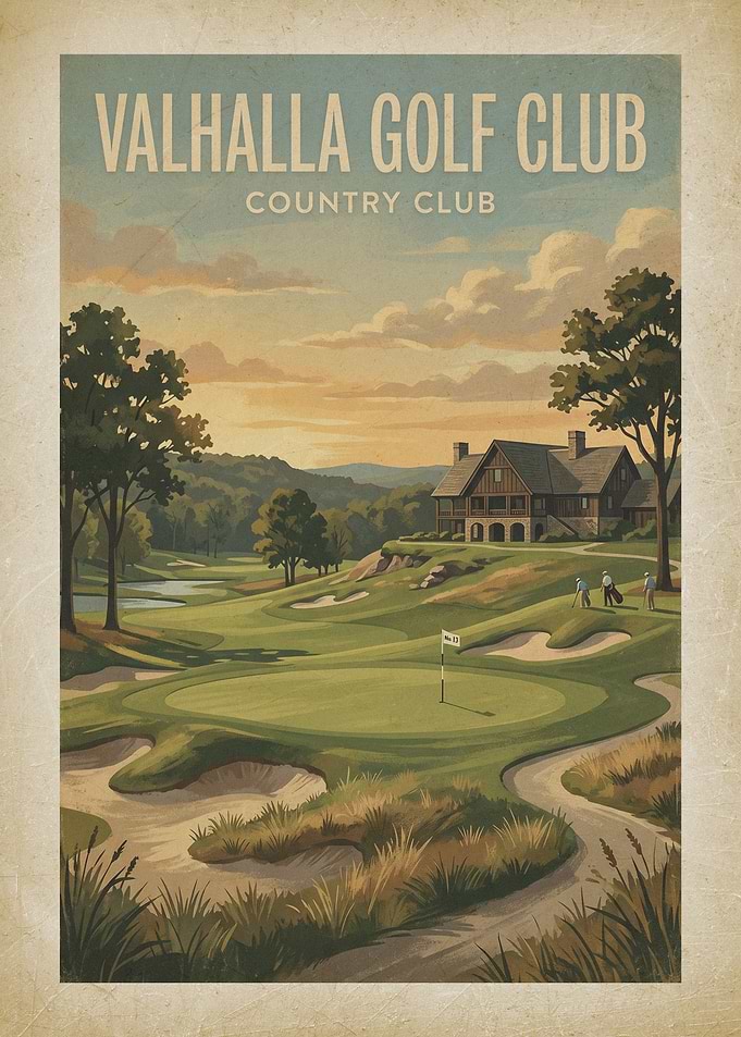Valhalla Golf Club Vintage Poster
