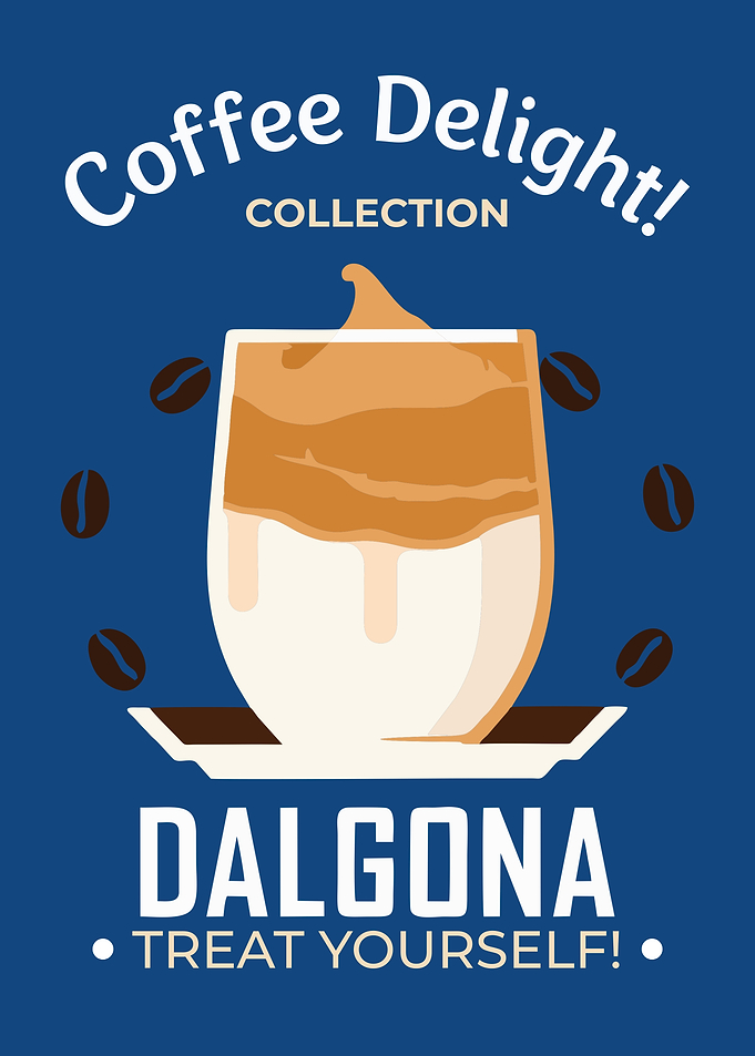 Dalgona Coffee Delight Poster – Retro Whipped Coffee Wall Art