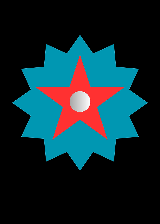 Red Star Emblem on Teal Background