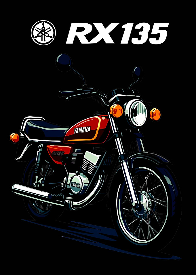 Yamaha RX135 Motorcycle Illustration