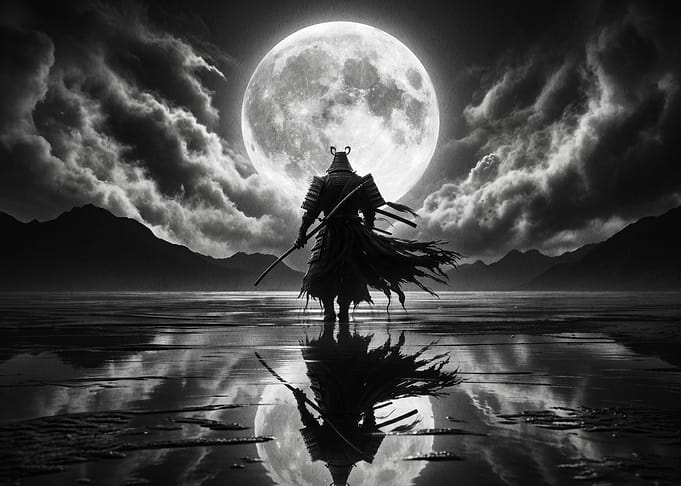 Samurai Under the Full Moon