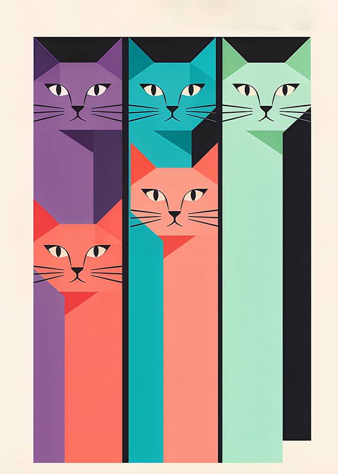 Geometric Cat Art