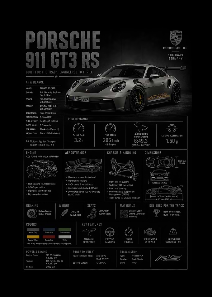 Porsche 911 GT3 RS Specifications