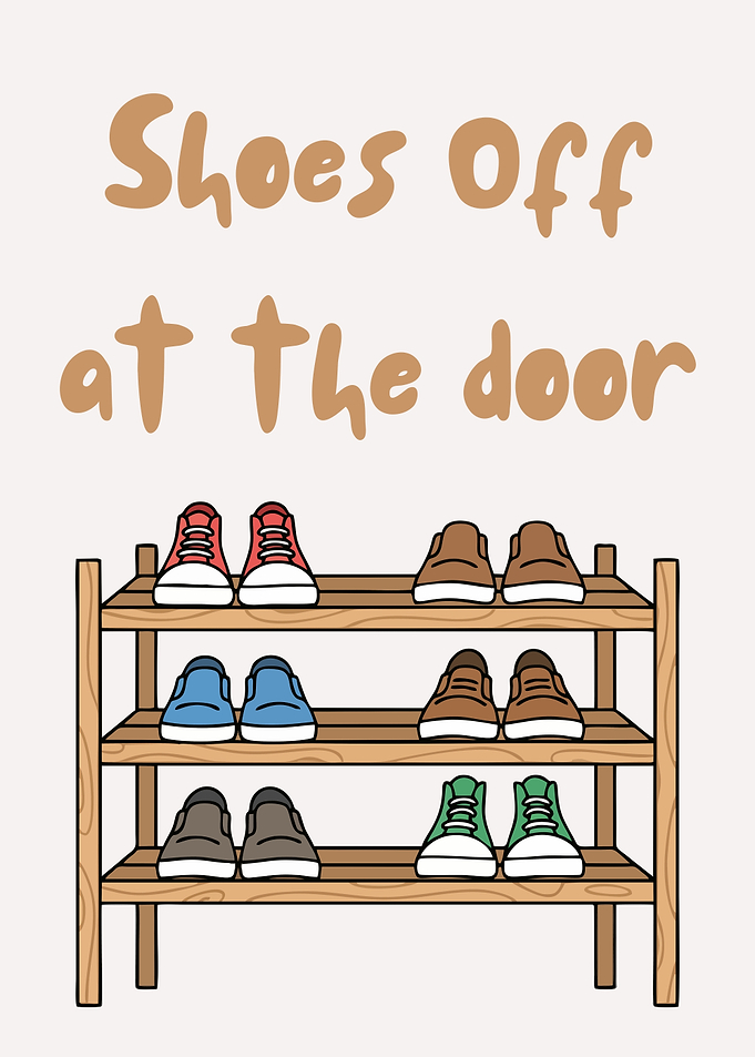 Shoes Off At The Door Sign