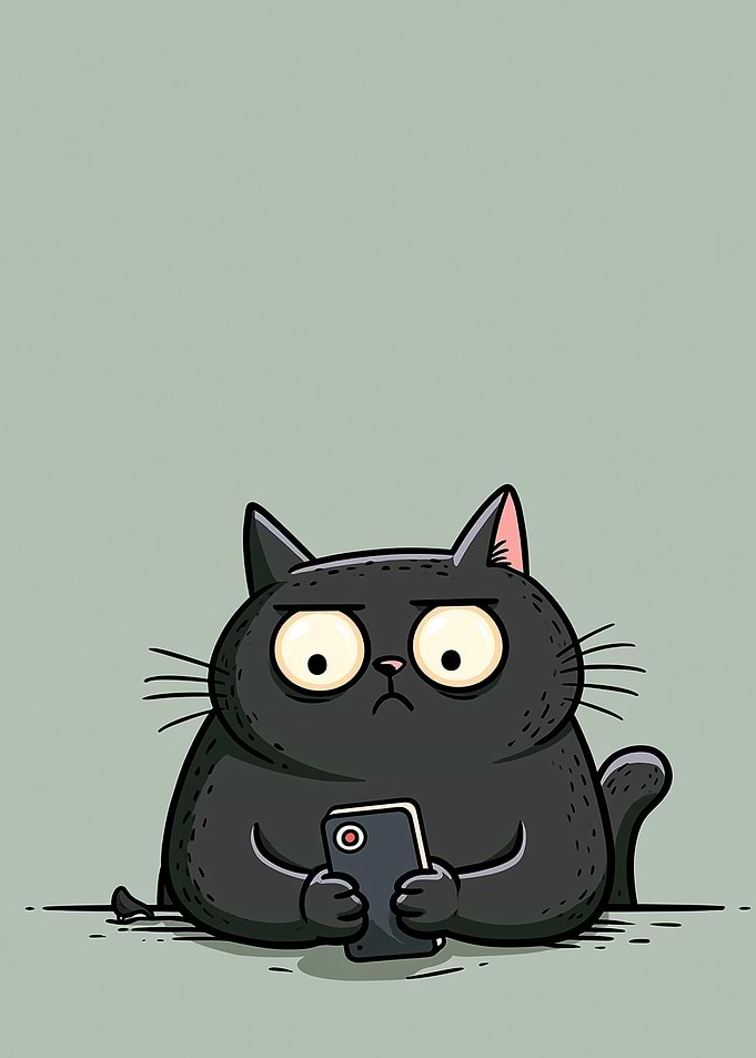 Grumpy Cat with Smartphone