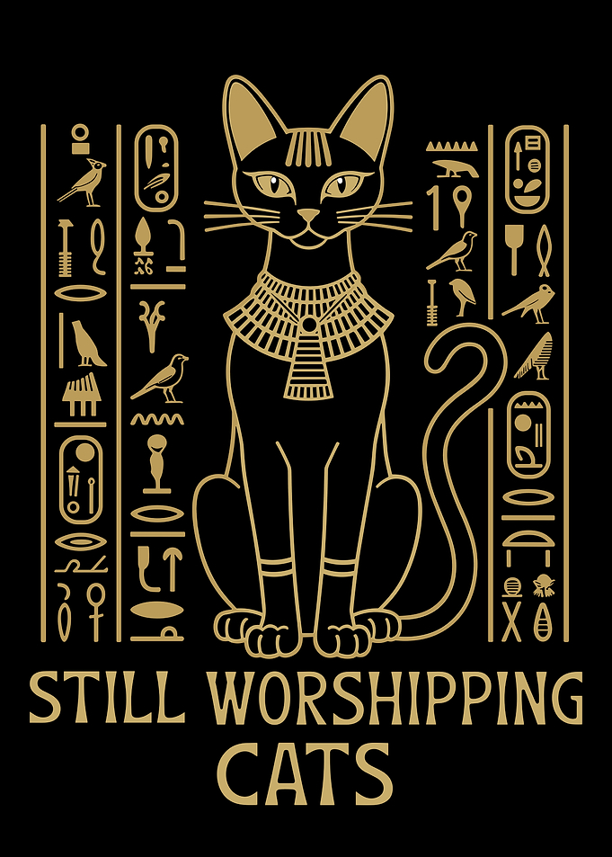 Egyptian Cat Hieroglyphics Text Art