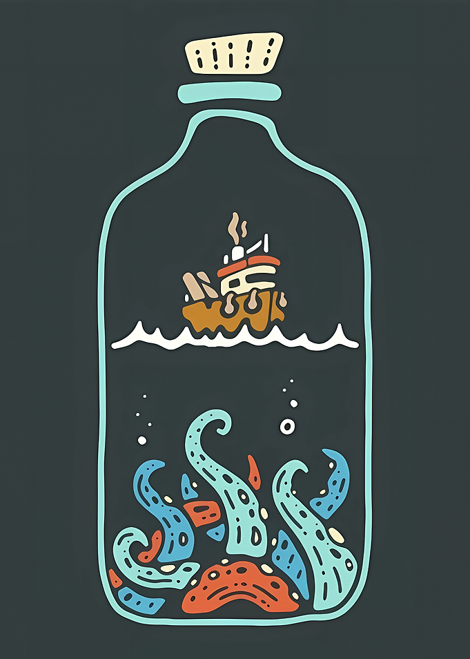 Octopus and Ship in a Bottle