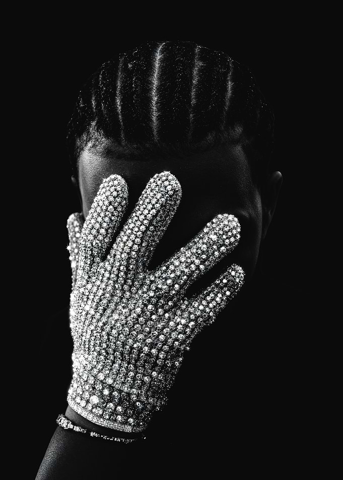 Dazzling Diamond Glove on Dark Background