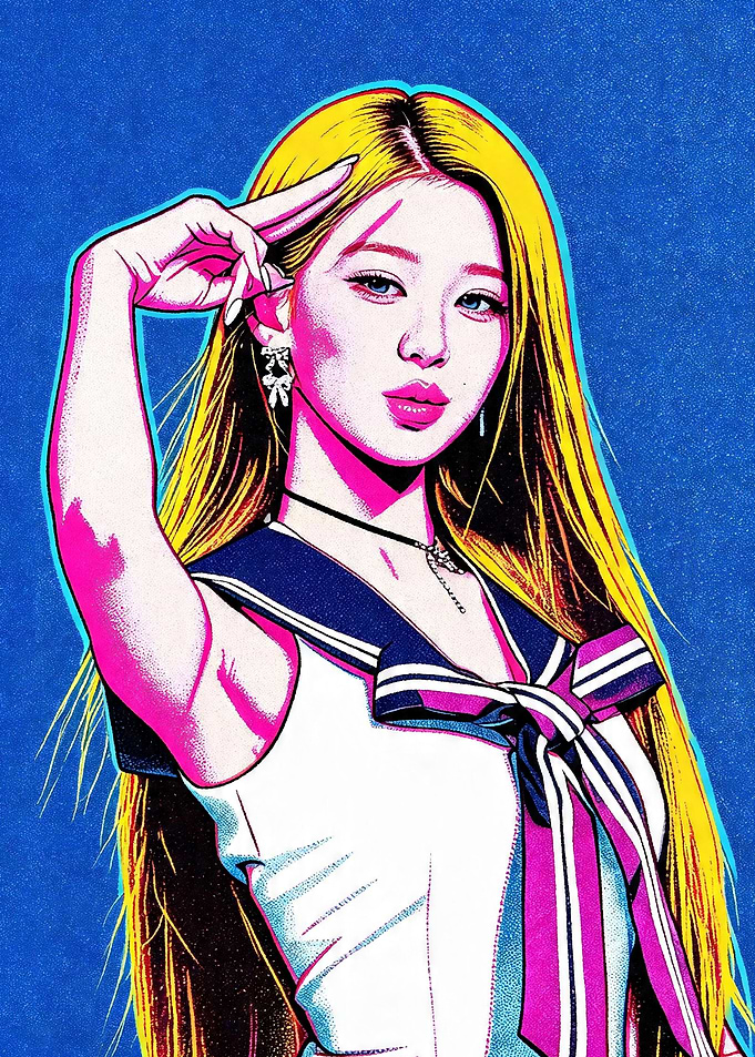 Pop Art Anime Girl in Sailor Uniform