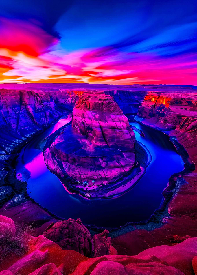 Vibrant Horseshoe Bend at Sunset