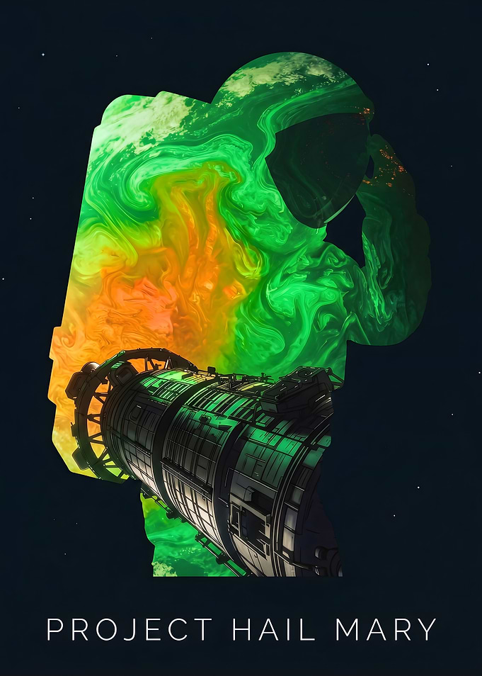 Project Hail Mary Astronaut and Spaceship