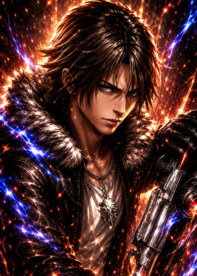 squall leonhart with poster