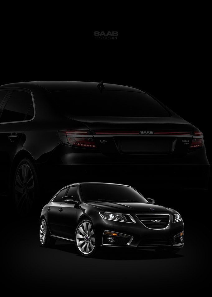 Black Saab 9-5 Sedan