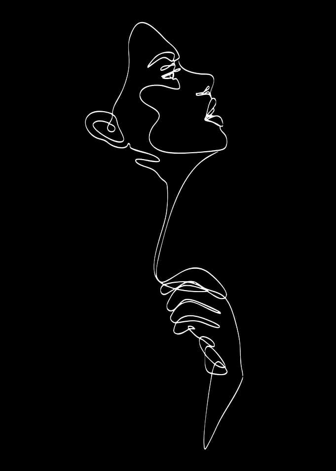 Minimalist Line Art of a Woman's Face