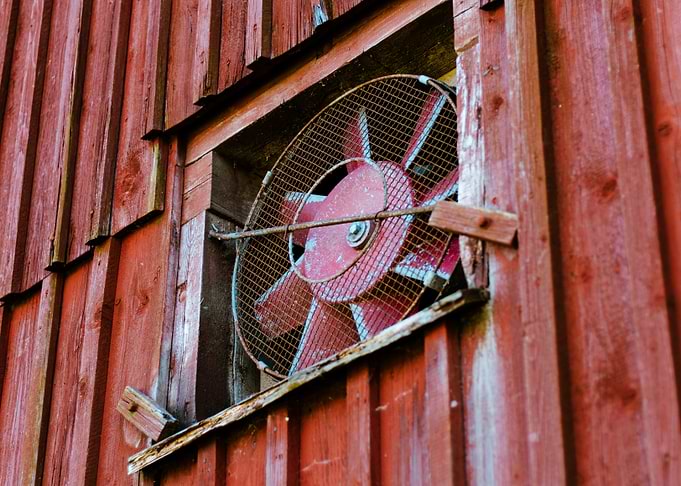 Old Barn Fan in Window