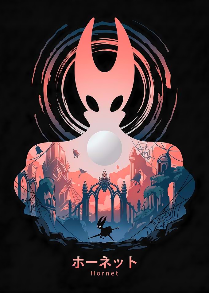 Hornet Silhouette with Landscape