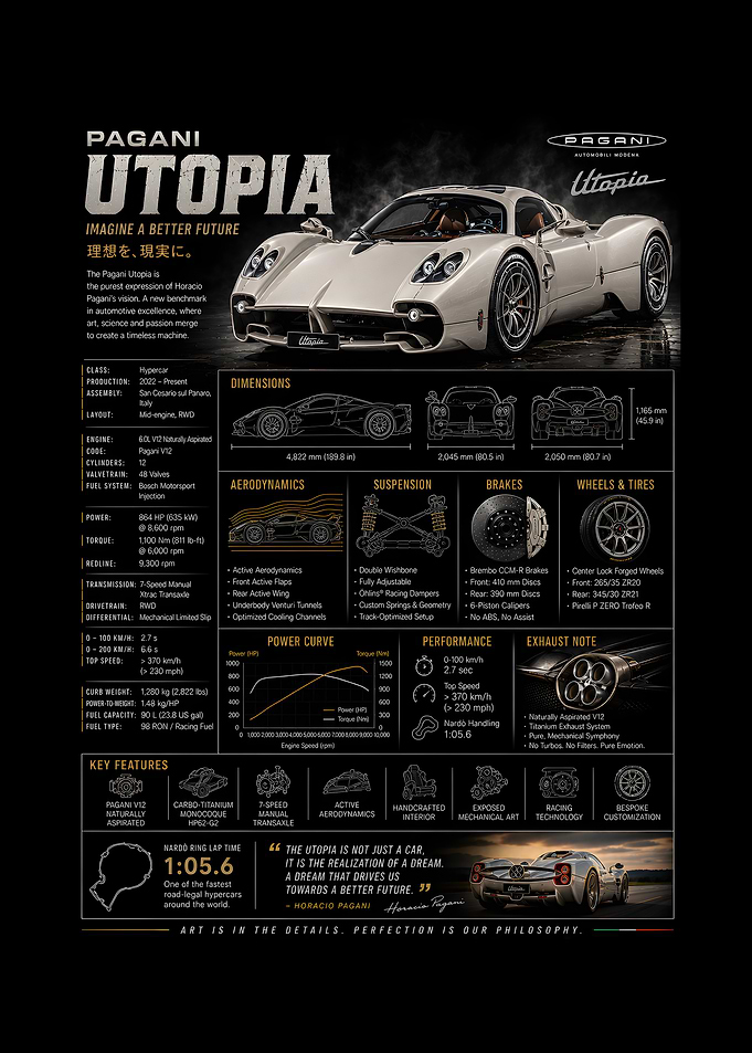 Pagani Utopia Car Poster