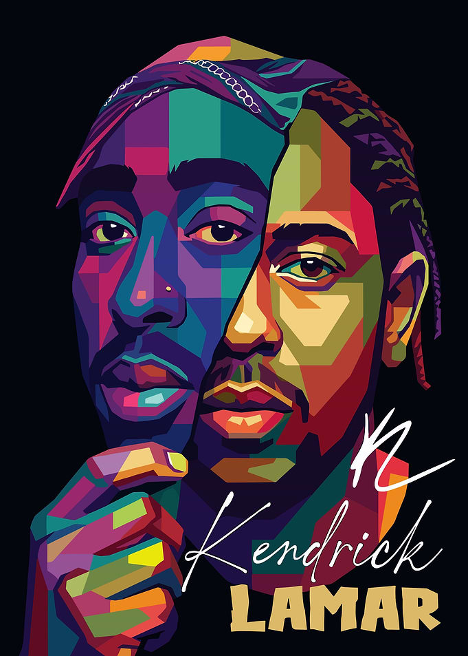 Tupac and Kendrick Lamar Pop Art