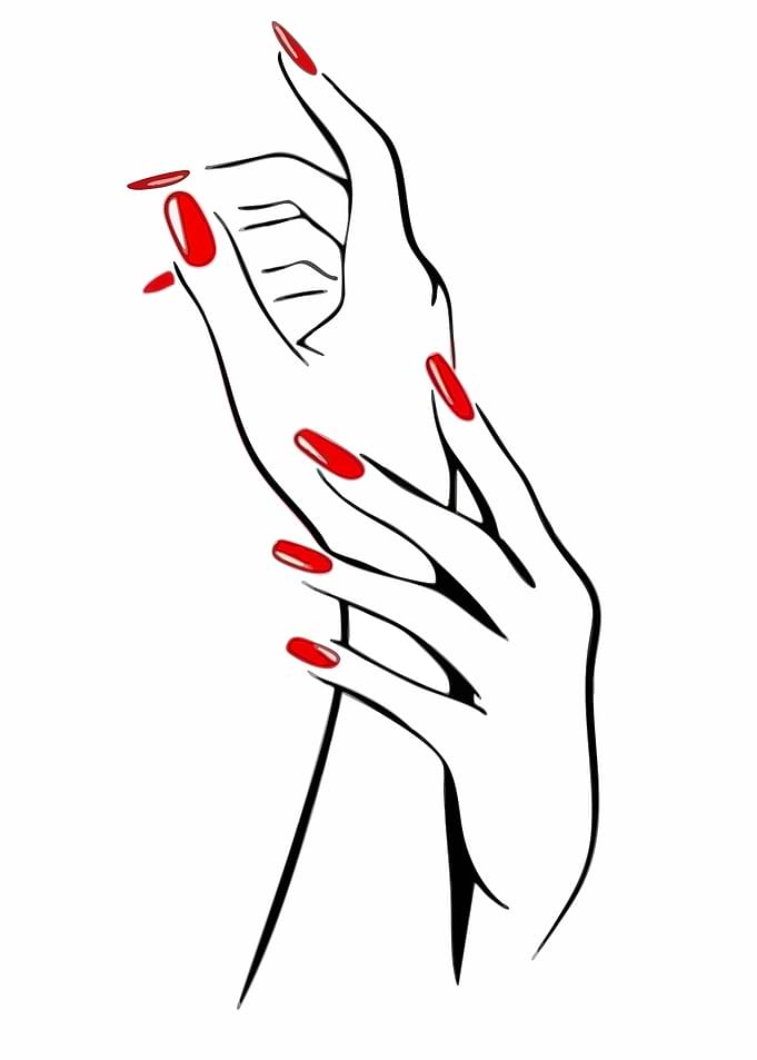 Elegant Hands with Red Nails