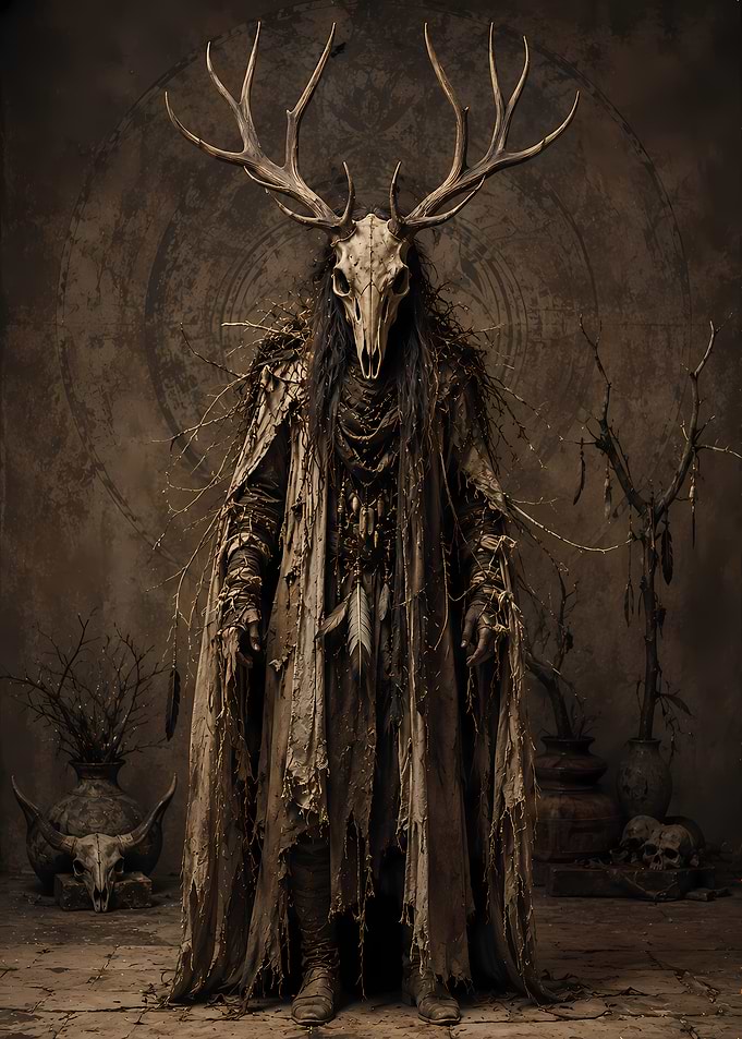 Mysterious Deer Skull Shaman