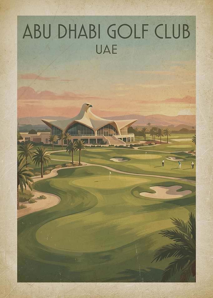 Abu Dhabi Golf Club Vintage Poster