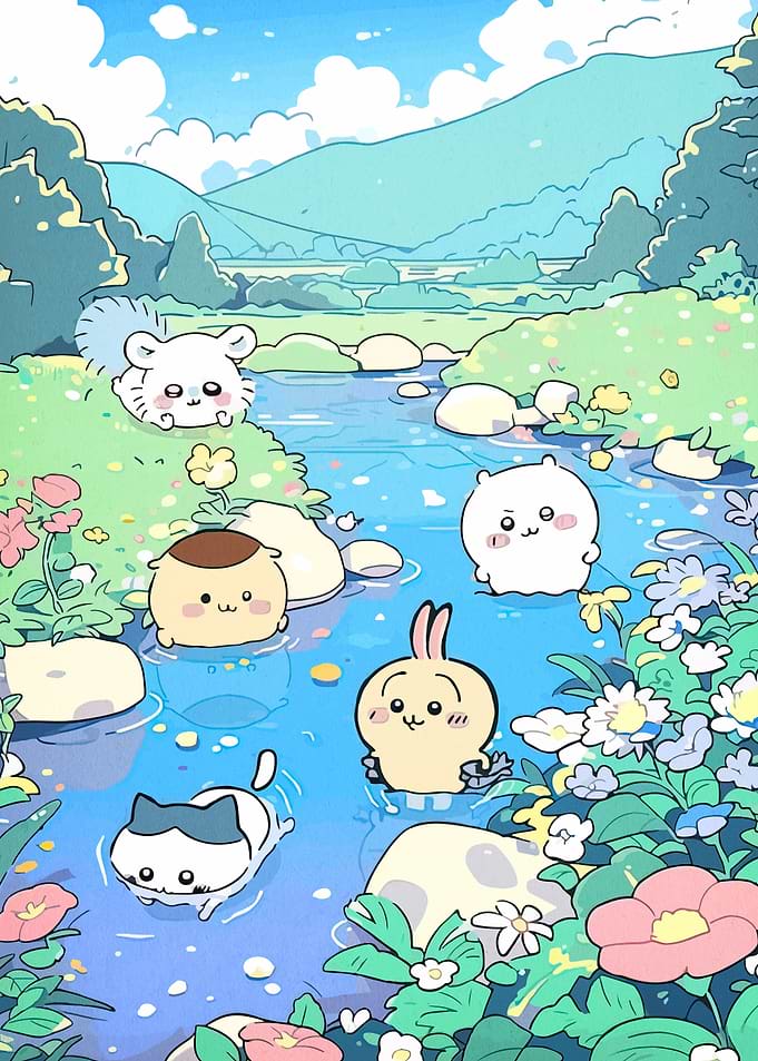 Cute Animals Enjoying a Stream