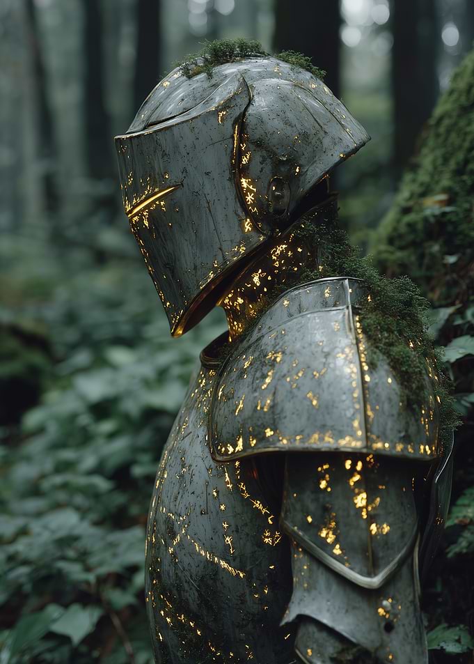 Enchanted Knight in Mossy Forest