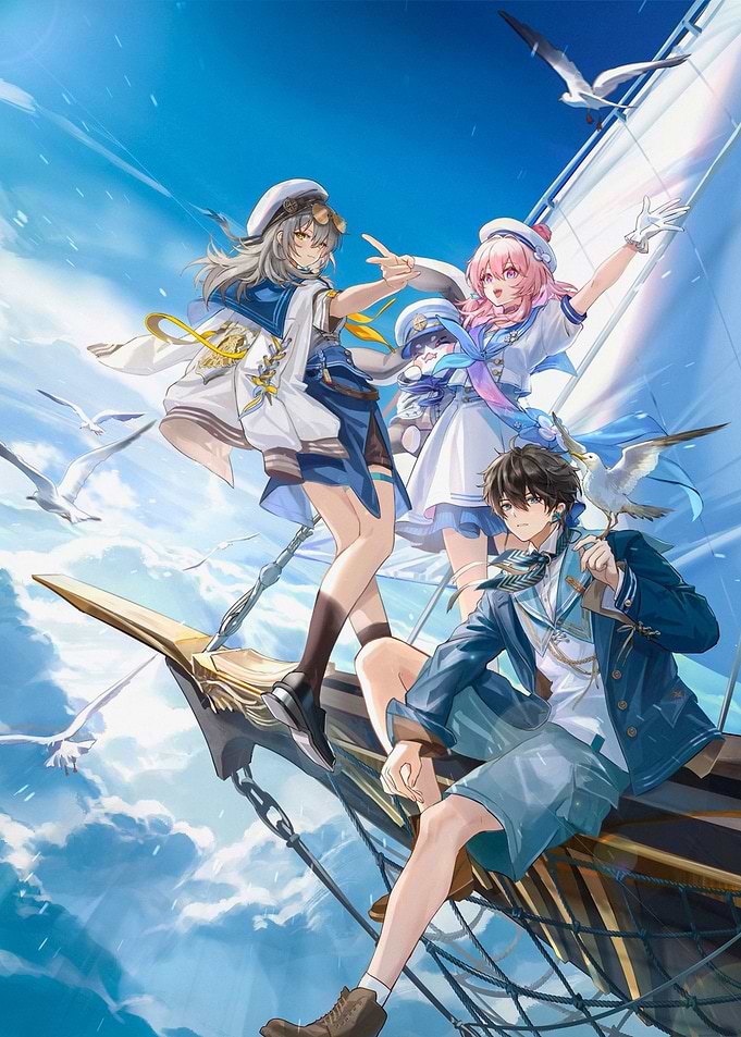 characters on a ship deck