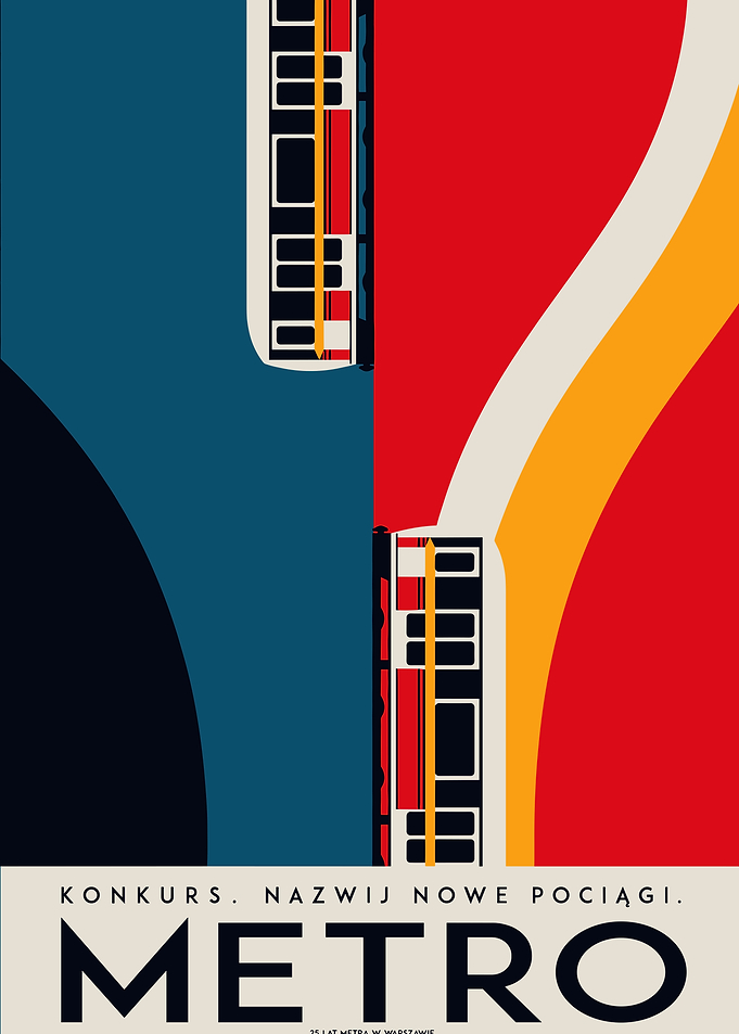 Retro Metro Train Poster