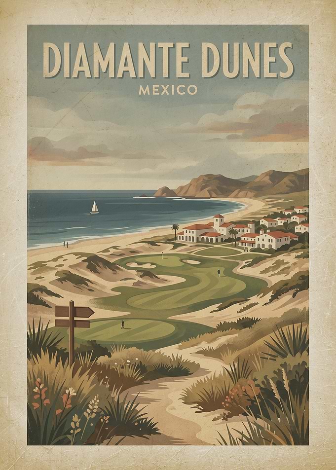Diamante Dunes Mexico Golf Poster