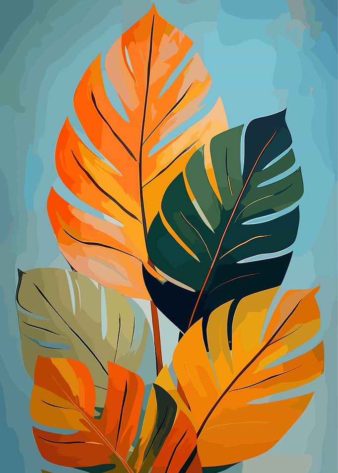 Vibrant Tropical Leaves
