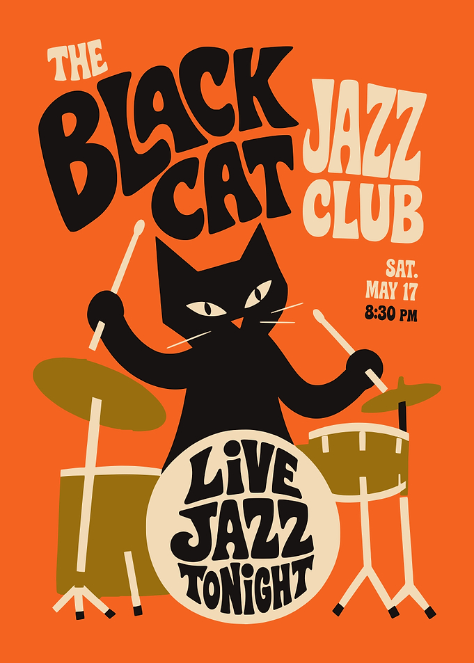 Black Cat Jazz Club Poster