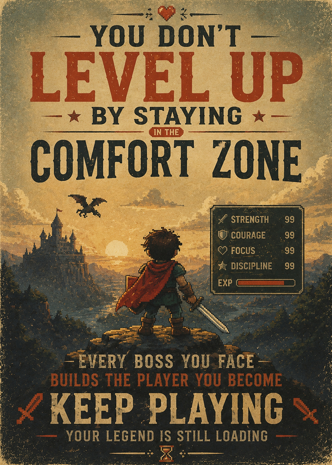 Retro Gaming Motivational Poster