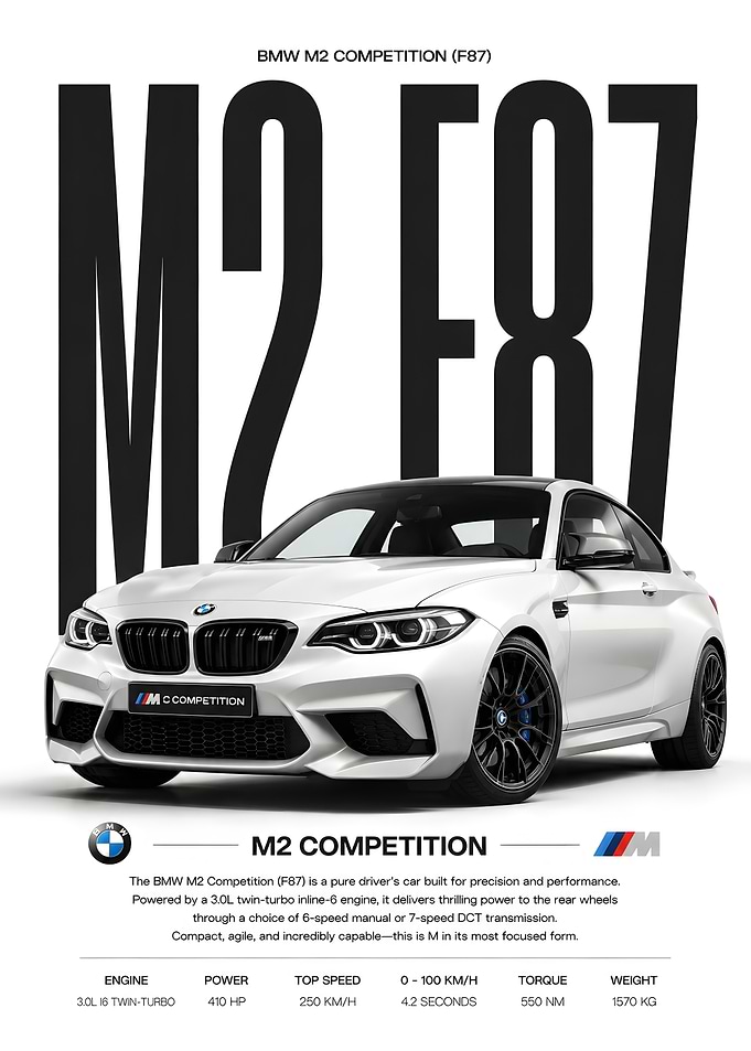 BMW M2 Competition Poster