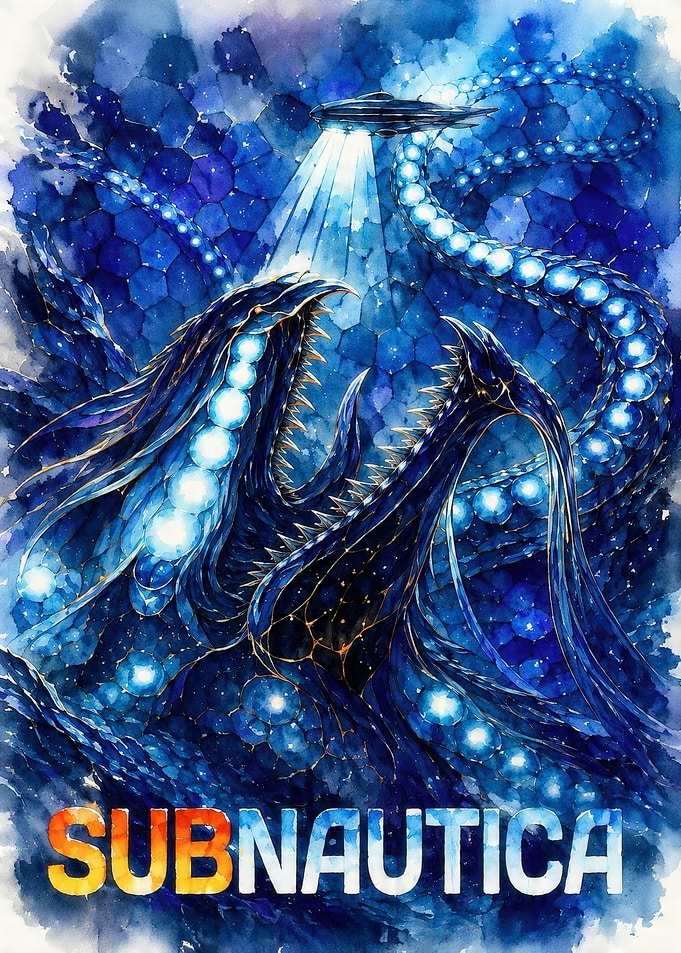 Subnautica Kraken and UFO