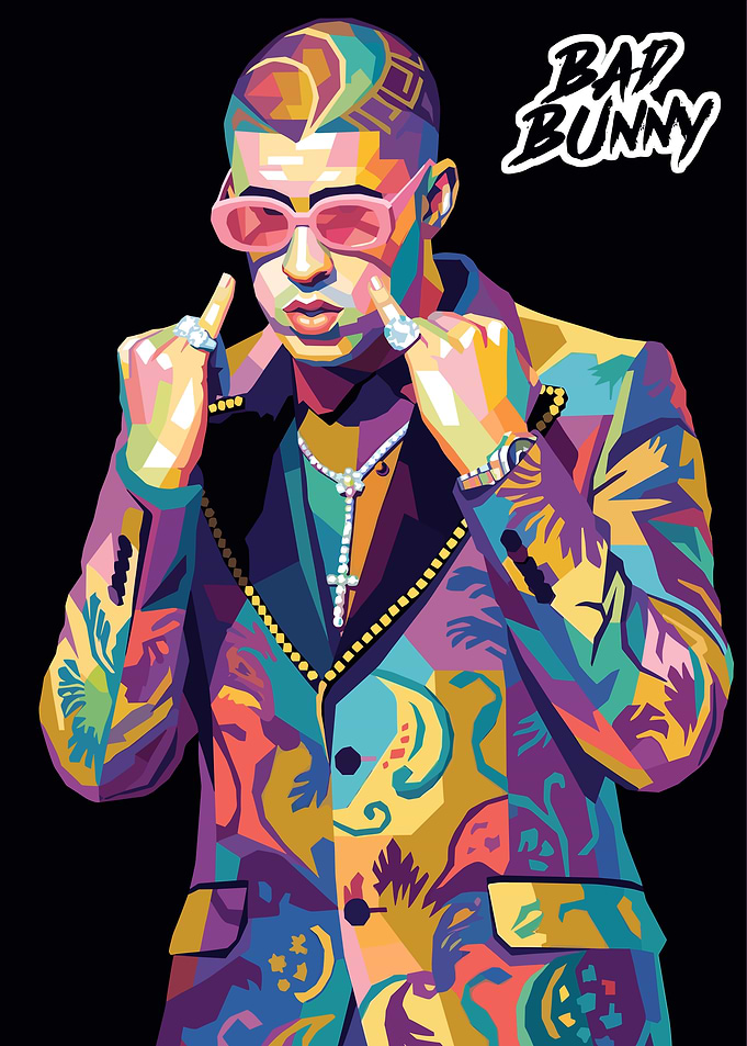 Bad Bunny Pop Art Portrait