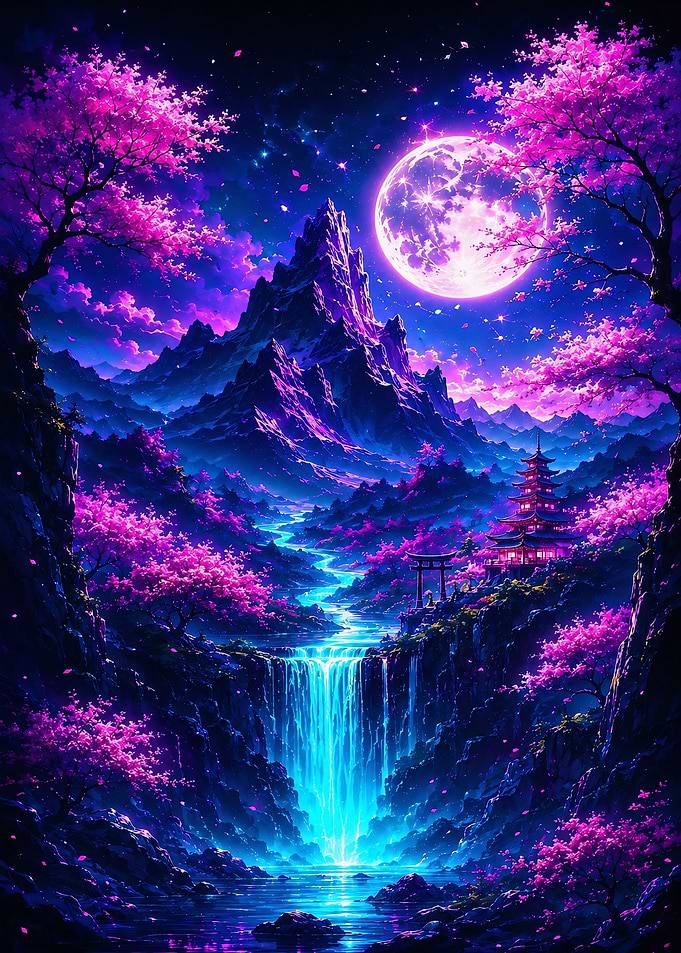 Enchanting Japanese Night Landscape