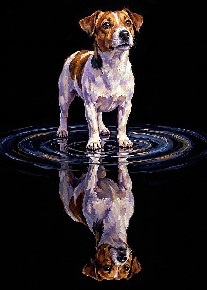 Jack Russell Terrier Reflection in Water