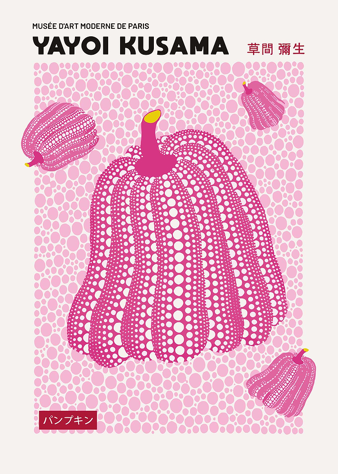Yayoi Kusama Pink Pumpkin Poster