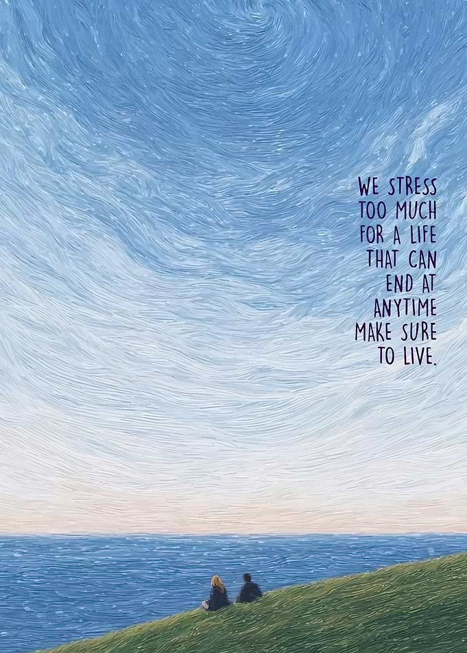Couple by the Ocean with Inspirational Text