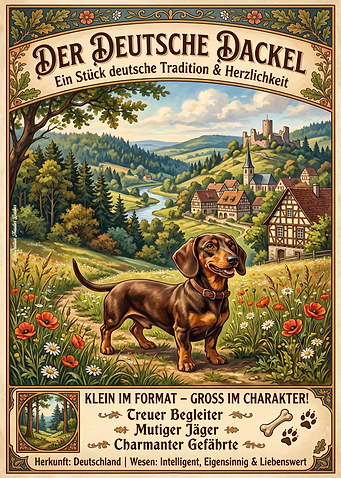 Vintage German Dachshund Poster